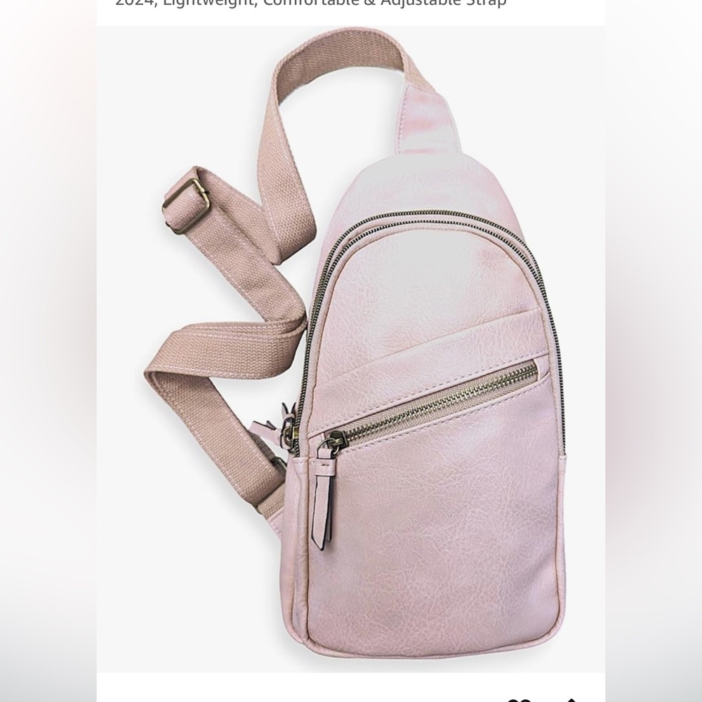NEW T-Shirt & Jeans Pastel Pink Spacious Vegan Leather Sling Bag